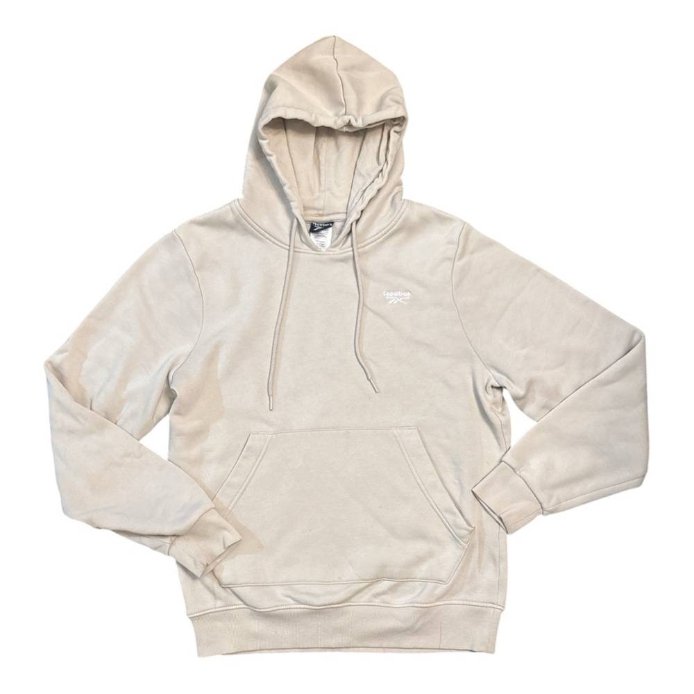 Reebok Men's Pullover Cream Hoodie, Size Small